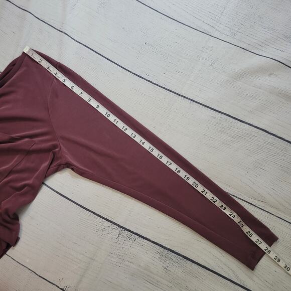 Arula Size Est M Mauve Long Sleeve Stretch Tee Draped Soft Lounge Boho - Picture 6 of 8